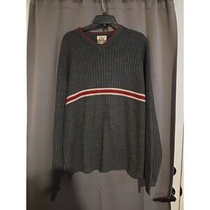 Adirondack Trading Co Gray V-Neck Sweater, Men's XL Wool Sweater, Knitwear‎